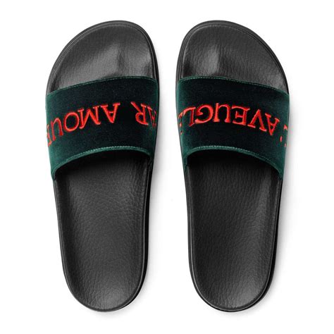 gucci velvet slide|Gucci inspired slides.